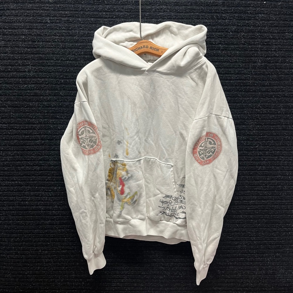 Travis Scott Circus Maximus Tour 2024 Utopia Hoodie White Mens Large L